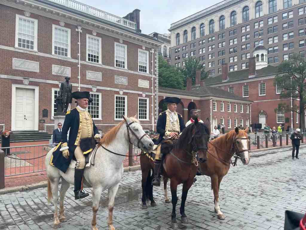 Washington in front of Independence HAll